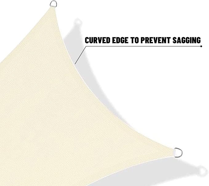SUNNY GUARD Sun Shade Sail 20' x 23' Rectangle Butter Cream UV Block Sunshade - Image 7