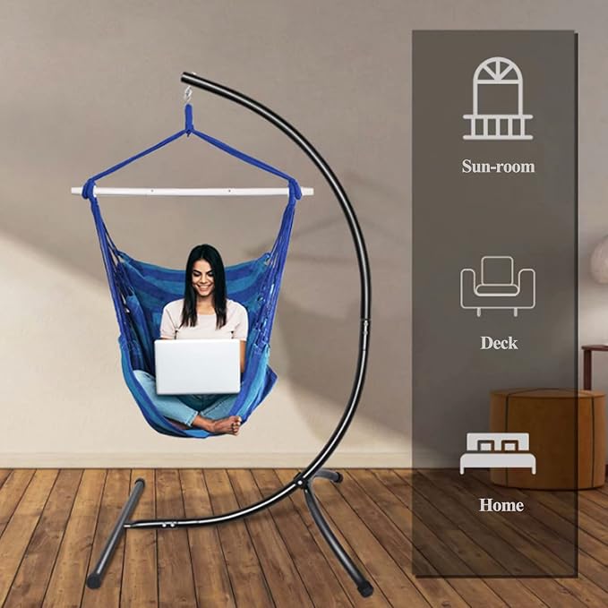 Goutime Hammock Chair, Indoor Hanging Rope Swing, Tree Swinging Chairs - Image 5