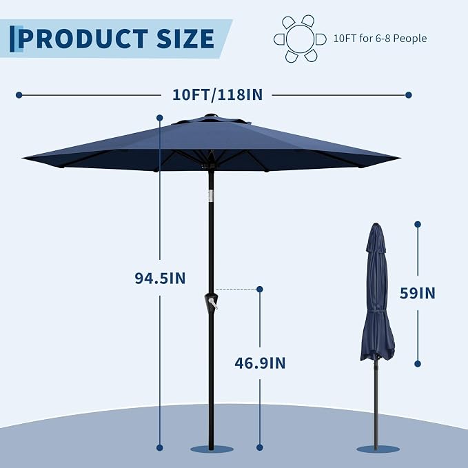Garvee 10FT Patio Umbrella - Image 3