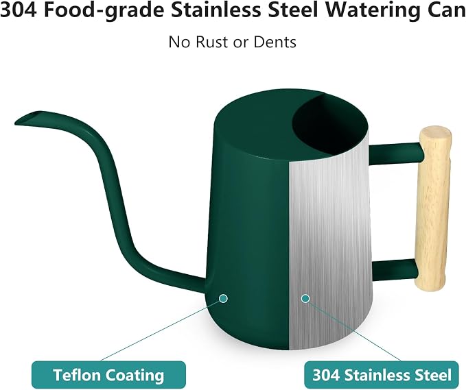 Watering Can Indoor Plants, 35oz Small Indoor Stainless Steel Metal Watering - Image 5