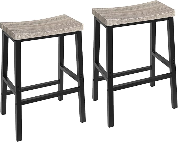 HOOBRO Bar Stools, 23.6 Inch Saddle Kitchen Counter Stools by HOOBRO