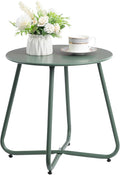HollyHOME Round Metal Side Table, Rust-Resistant Patio Small Plant Stand by HollyHOME