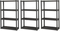 Sterilite 3-Pack 4 Shelf Unit, Heavy-Duty Shelving Storage and Utility Rack by Sterilite