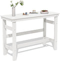 SERWALL 41" Outdoor Bar Table, HDPE Patio Bar Counter Height Table, All Weather by SERWALL