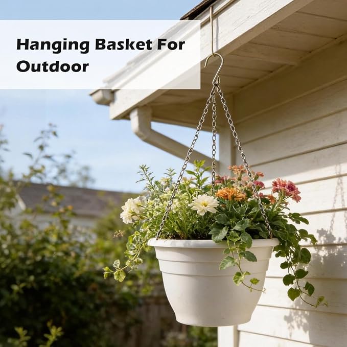 Hanging Planters 10 Inch, Self Watering Hanging Basket - Image 3