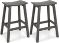 Weatherproof Bar Stools Set of 2, Saddle Seat, Bar Height Stools by LAHAAP