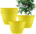 10 Inch Plant Pots Set of 5, Lightweight Plastic Planters by RooTrimmer