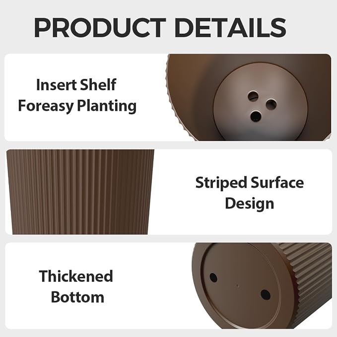 23.6" Tall Planters for Outdoor Plants, Large Outdoor Planters for Front Porch - Image 3