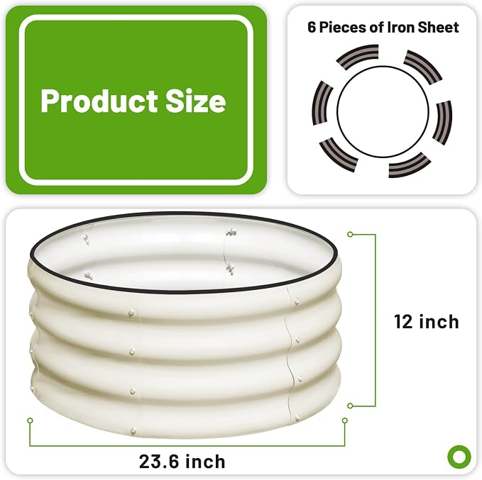 SnugNiture 2x2x1ft Round Galvanized Raised Garden Bed Kit Outdoor, Metal - Image 3