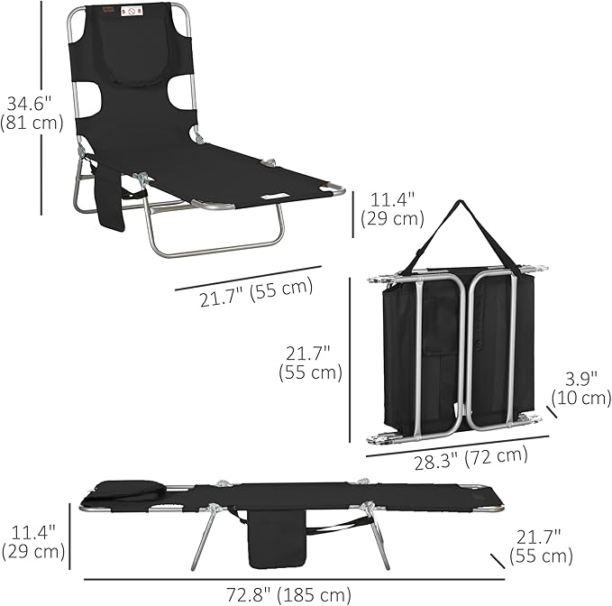 Outsunny Chaise Lounge Chair Outdoor - Image 3