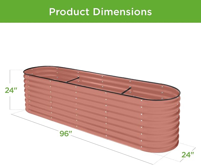 Best Choice Products 8x2x2ft Metal Raised Garden Bed, Oval Outdoor Deep Root - Image 7