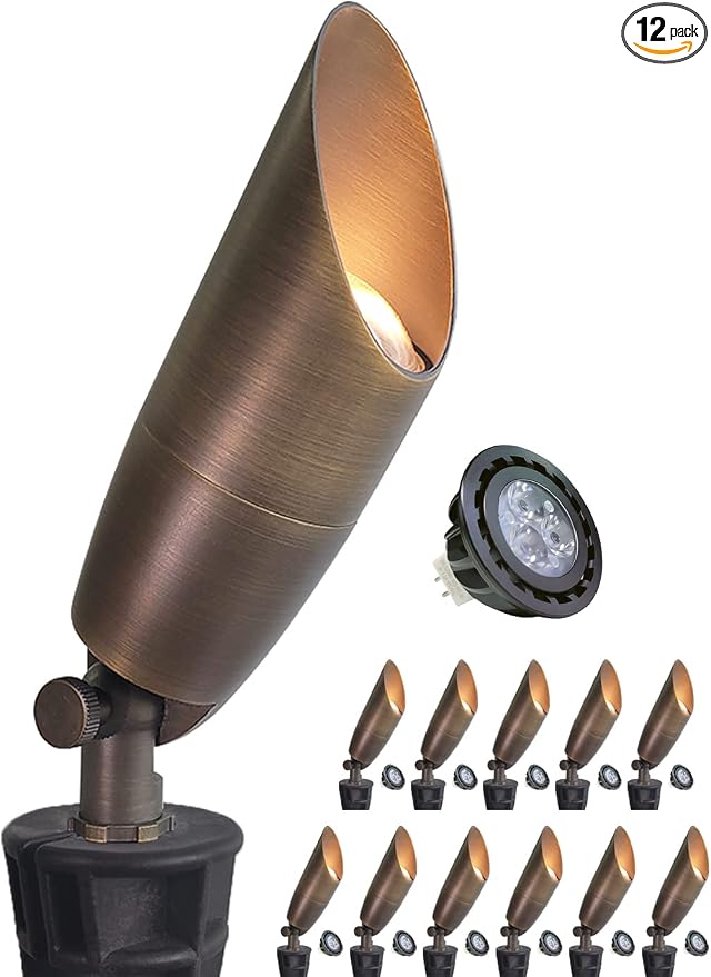 MALORY Solid Brass Landscape Spotlight 12-Pack by MALORY