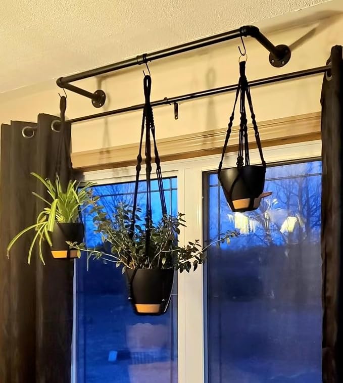 3 Pack Self Watering Hanging Planters Macrame Plant Hangers - Image 3
