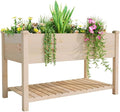 BIRASIL Outdoor Wood Raised Garden Bed, Elevated Reinforced Large Planter Box by BIRASIL