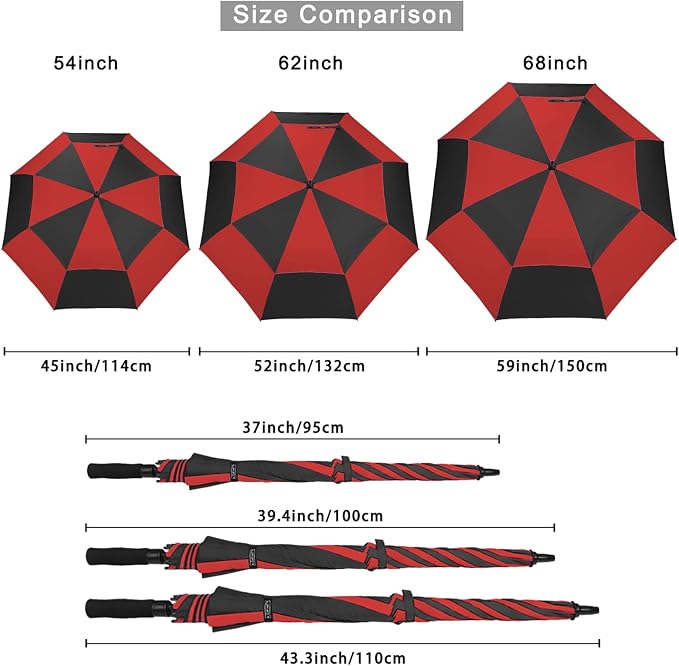 G4Free 47/54/62/68/72 Inch Automatic Open Golf Umbrella Oversize Extra Large - Image 7