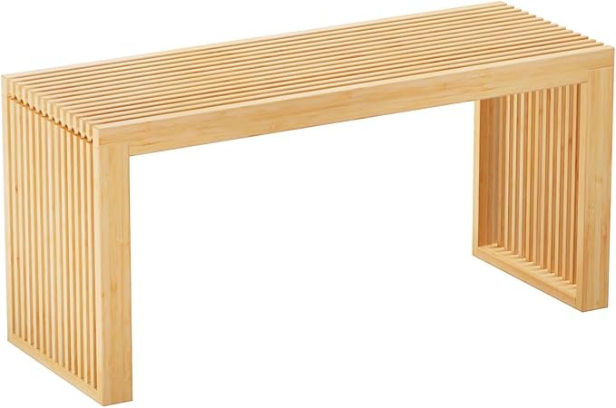 Bamboo Dining Bench, 35 inch Farmhouse Decor Indoor Kitchen Table Bench - Image 6