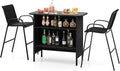 Tangkula 3 Piece Outdoor Bar Set, Patio Bar Height Table & Armchairs by TANGKULA