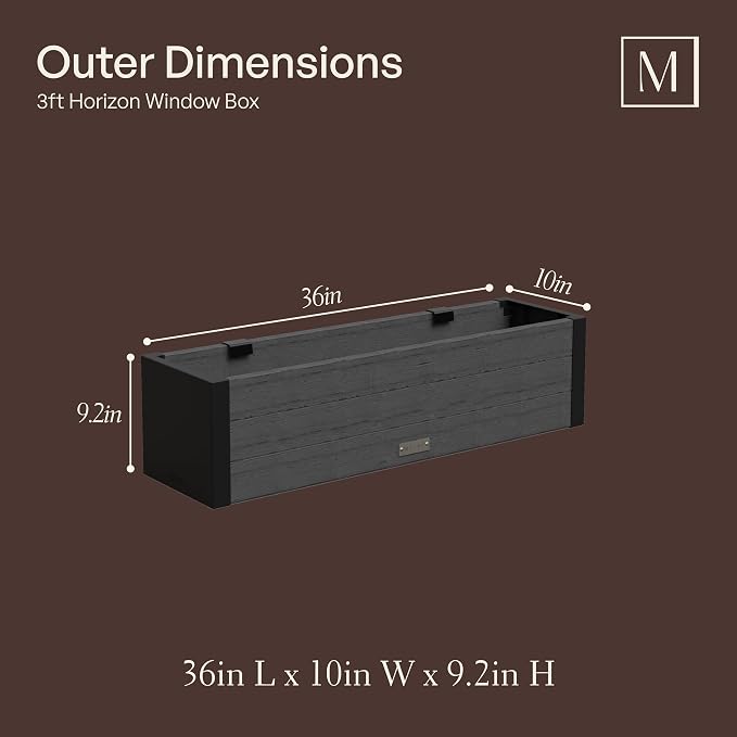 Mayne Vista 3ft Modern Window Box Planter - Image 2