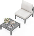 SERWALL HDPE Patio Furniture Set, 2 Pieces Outdoor Sectional Sofa Set, by SERWALL