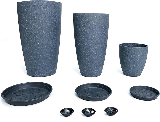 24/21/11 Inch Tall Planter Pots Garden Plastic Planters - Image 4
