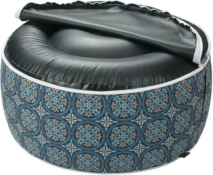 Magpie Fabrics Indoor/Outdoor Inflatable Stool Ottoman Pouf, Water Repellent - Image 7