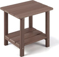 Adirondack Outdoor Side Table, 2-Tier Sturdy Patio End Table Weather Resistant by Apolimi