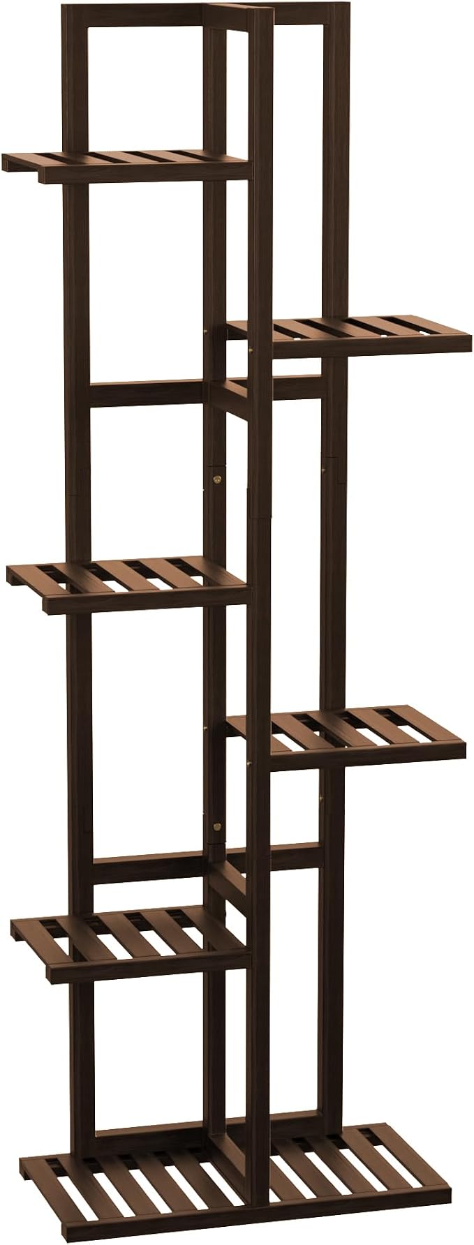 6 Tier Bamboo Plant Stand Indoor, Wood Tall Flower Holder Corner Tiered Plant - Image 7