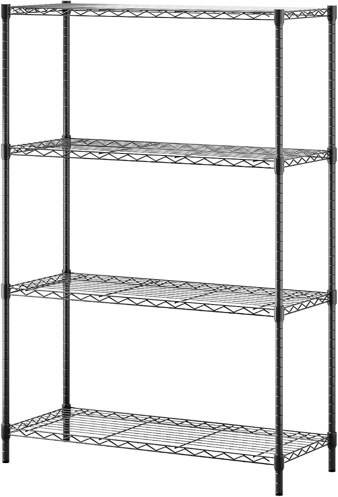 BestOffice | 4-Tier Wire Storage Shelves | 36x14x54 | Black | by BestOffice