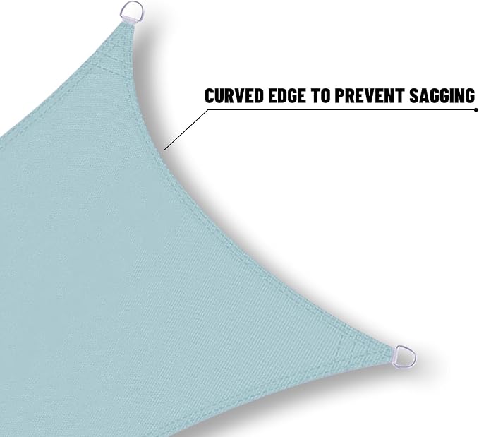 SUNNY GUARD Waterproof Sun Shade Sail 10' x 10' Sky Blue Triangle UV Block - Image 4