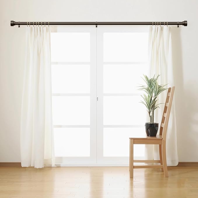 Curtain Rods for Windows 48 to 84, 1 Inch Adjustable Heavy Duty Long Window - Image 3