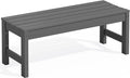 SERWALL 47 Inches Outdoor Bench, All Weather HDPE Backless Bench by SERWALL