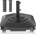 Umbrella Base with 5 Wheels, Upgraded 145lb Umbrella Stand Base, Heavy Duty & by QZER