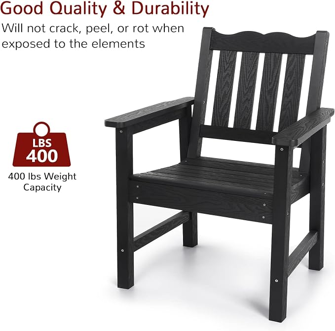 Stoog All-Weather Outdoor Bench & Chairs Set, 3-Piece Patio Furniture Set - Image 7