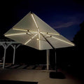 PURPLE LEAF 10 Feet Patio Umbrella Outdoor Cantilever Solar Powered LED Swivel by PURPLELEAF