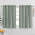 NICETOWN Sage Green Blackout Kitchen Curtain 45 inch Length by NICETOWN