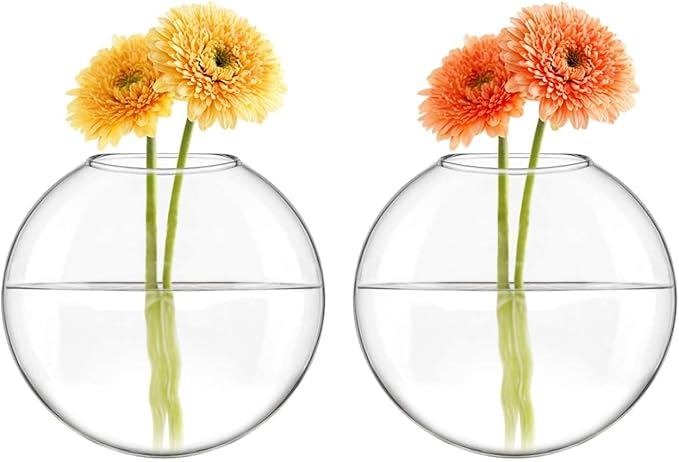 Mkono Wall Hanging Glass Terrariums Planter Oblate Flower Vase - Image 7