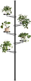 Tension Rod Plant Stand, 5 Tier Tension Pole Plant Stand by Zononoca