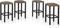 PHI VILLA Outdoor Bar Stools Set of 4, 26” Wicker Seat Counter Height Backless by PHIVILLAThepioneerofcomfortablehouseholdsupplies