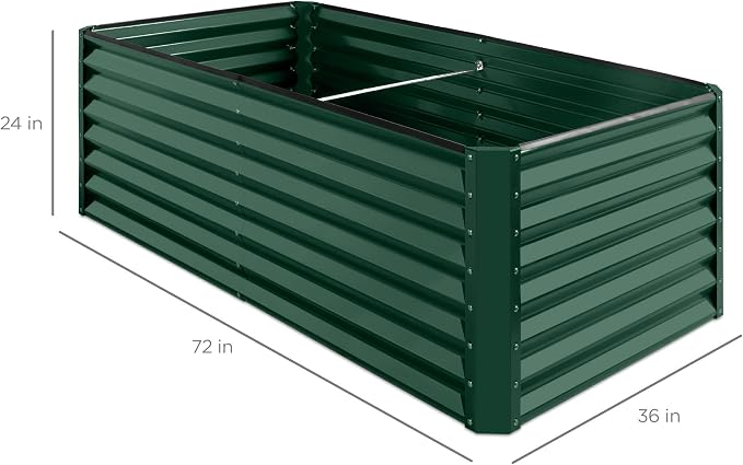 Best Choice Products 6x3x2ft Outdoor Metal Raised Garden Bed, Deep Root Box - Image 8
