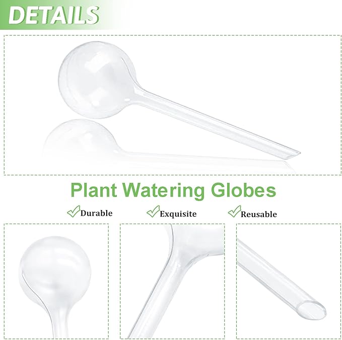 8 Pcs Clear Plant Watering Globes, Plastic Self Watering Bulbs Ball, Garden - Image 3