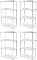 Gracious Living 4 Pack Light Duty Storage Shelves, Knect-A-Shelf 4-Shelf by GraciousLiving
