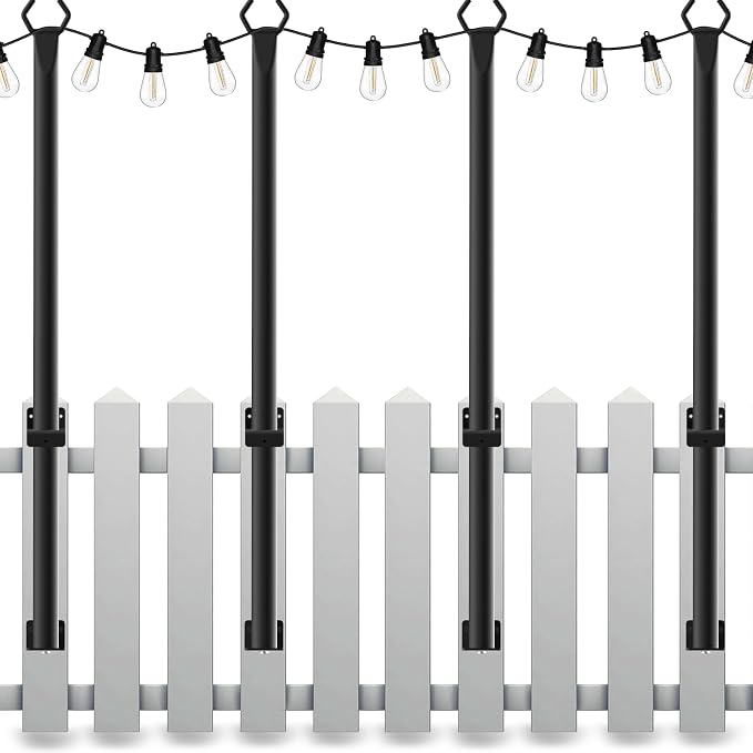 4 Pack String Light Poles, 5 Ft Light Poles by Mutovlin