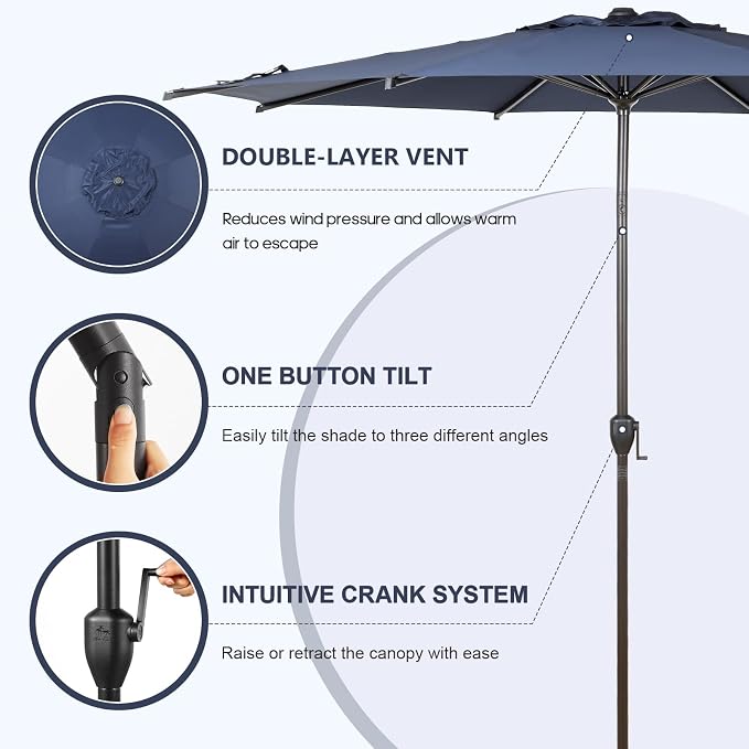 Abba Patio 11FT Lyon Outdoor Patio Umbrella Outdoor Table Umbrella - Image 2