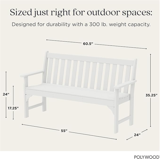 POLYWOOD Vineyard 60" Outdoor Patio Bench - Image 3