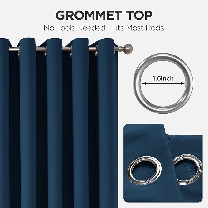 Joydeco Blackout Door Curtain for Doorway Privacy 90 Inches Long, Grommet - Image 9
