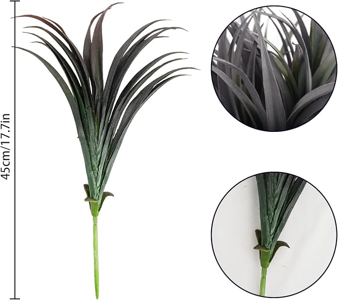 32 Pcs Artificial Grass Fake Plants 17.3in Outdoor Plants UV Resistant Faux - Image 5