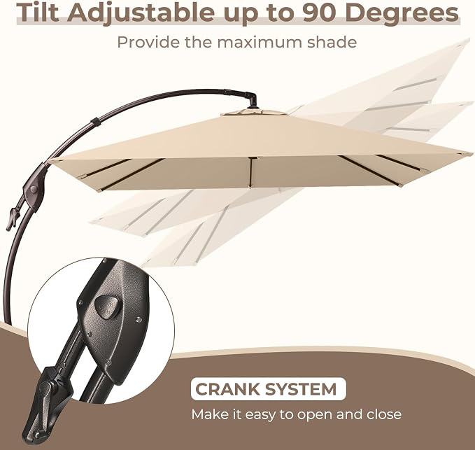 Grand patio 10x10 FT Patio Cantilever Umbrella - Image 4