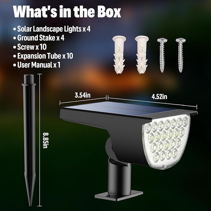 Solar Lights Outdoor Waterproof IP65, Solar Powered 76 LED 3 Lighting Modes - Image 2