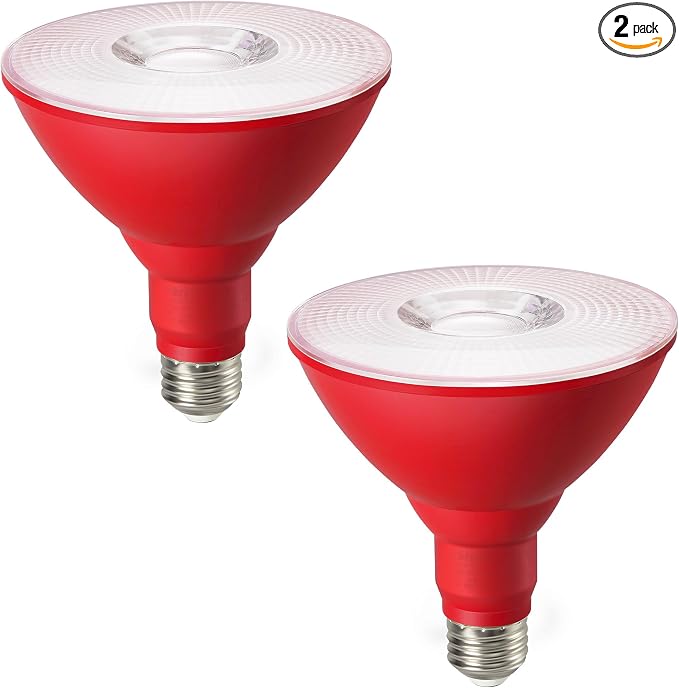 EDISHINE PAR38 Red LED Flood Light Bulbs Outdoor, Dimmable LED Light Bulb by EDISHINE