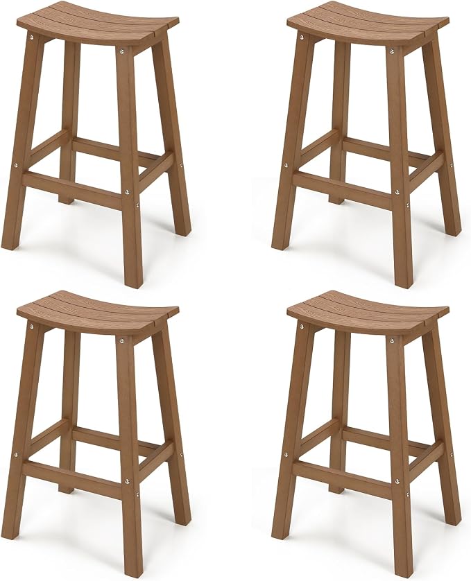 Stoog All-Weather Bar Stools Set of 4, Patio Barstools, Never Rot or Fade by Stoog